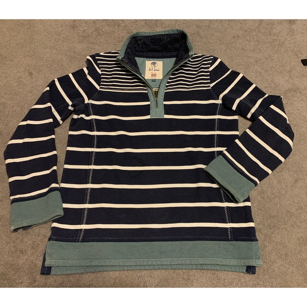 Fat Face The Airlie 1/4 Zip Sweatshirt Womens US 4 UK8 Blue Cotton